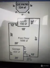 House schematic with dimensions