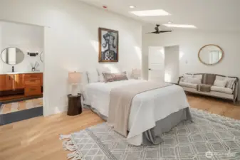 Expansive primary room upstairs