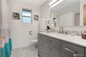 The hall bath upstairs has also been recently updated.