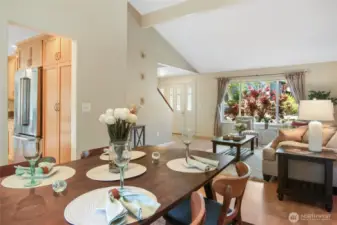 A view from the dining room towards the front entry.