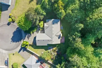 Aerial view of lot. Home is bordered to the North and West by timber in a gully offering plenty of privacy.