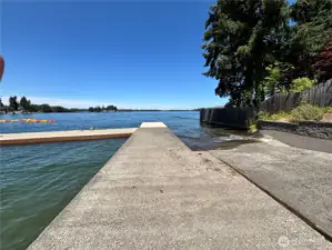 Private boat launch and swim area at Jenks Park