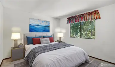 Upstairs guest room #1 (virtually staged)