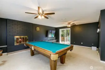 Slider leads to lower, covered deck and huge backyard.