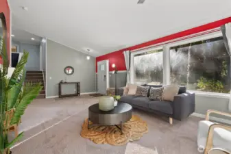 Living room with oversized windows