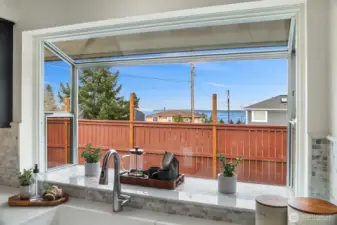 Large garden window offering sound views.