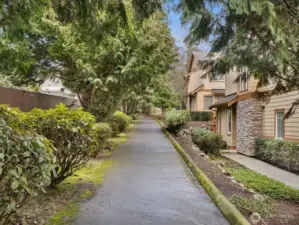 There is a walking trail next to the home.