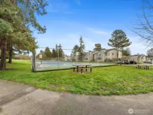 The sport court is nearby.