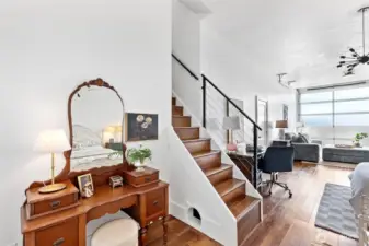 Custom railing adds such a modern vibe to this space.