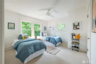 4th and final 2nd floor bedroom with a closet that matches the size almost.