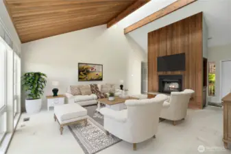 Featuring a Wood Burning Fireplace