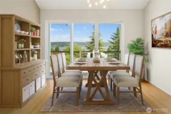 Dining Room with those ever present Lake Views