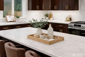 Virtually staged kitchen