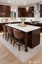 Virtually staged kitchen