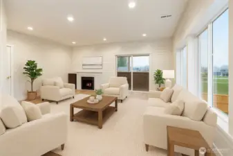 Virtually staged family room