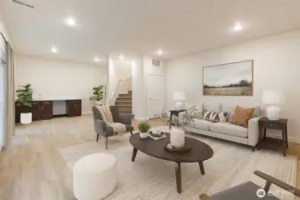 Virtually staged basement