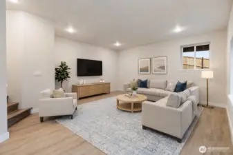 Virtually staged basement