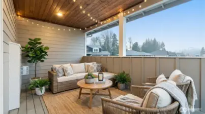 Virtually staged covered deck