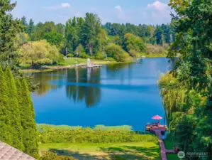 Enjoy the serenity of the lake view from inside the house and out on the deck.  The upper lawn is perfect for large gatherings.
