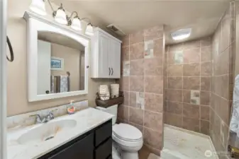 The lower level 3/4 bath.
