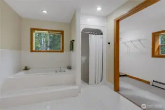Relax and recharge in your spa-like bathroom retreat.