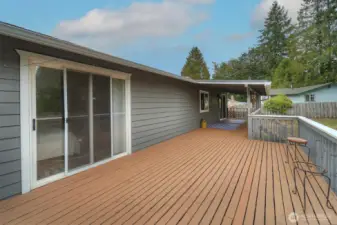 Back deck entry off Primary bedroom