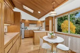 Enter kitchen from dining area