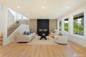 fireplace and lots of light