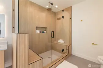 Huge walk in tiles shower