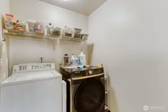 Convenient upstairs laundry