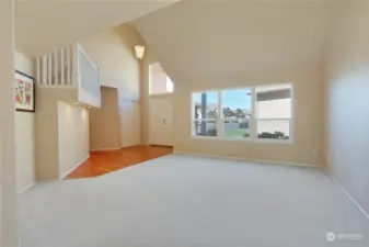 Tons of natural, bright light in both living and dining room.