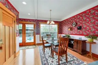 Flowing from the kitchen is the dining area.