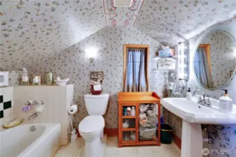The upstairs bathroom.