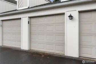 One garage is included, as well as one designated parking spot.
