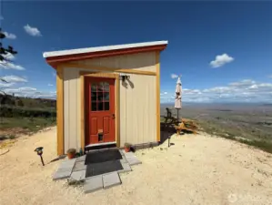 Cabin front above building site
