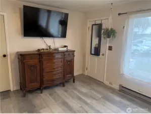 Living room with brand new flooring
