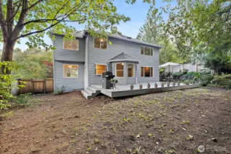 This is a 9635 sq. ft. lot.  Most of it is flat with a slight slope up to the top of the property.