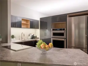 Leathered Granite Counters (virtually staged)