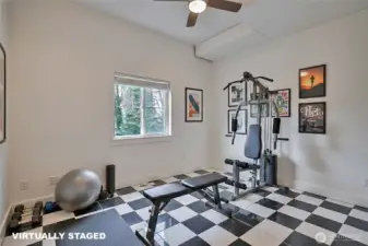 The extra flex room as a gym.