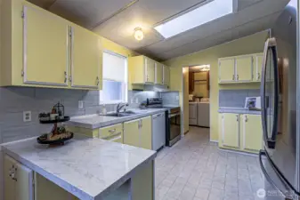 Kitchen with skylight