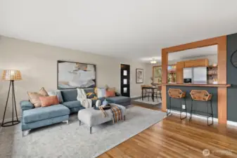 This space is open and cozy.