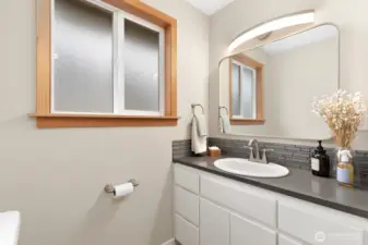 Vanity in main bath.