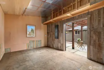 Great shed with power offers additional space with so many possibilities!