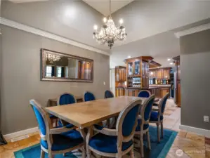 Formal dining area peaking into the kitchen