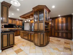 Wine storage area built into large island