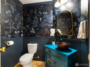 updated 1/2 bath next to private office