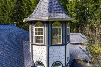 Private princess turret inside the primary bedroom