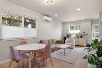 Lots of natural light in the living space.