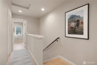 Engineered hardwoods throughout the home.