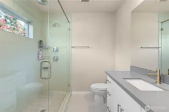 Spacious shower in the ensuite.